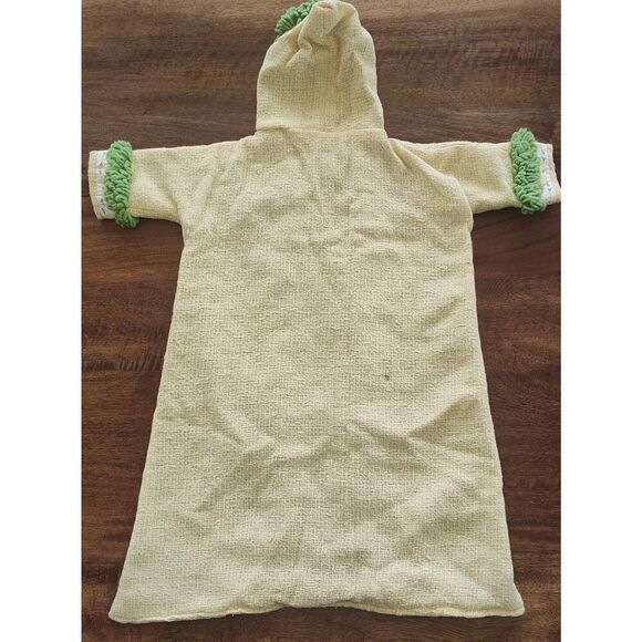 Vintage handmade baby bunting w bunny trim yellow green Easter lined - Picture 5 of 13